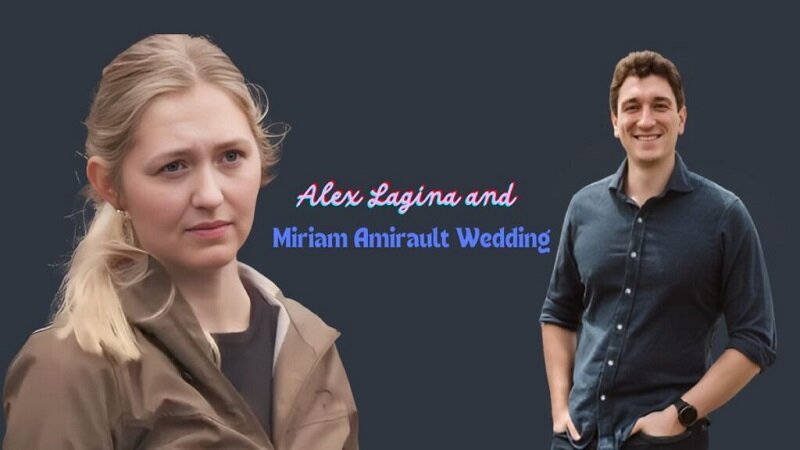 Alex Lagina and Miriam Amirault wedding photo with text overlay