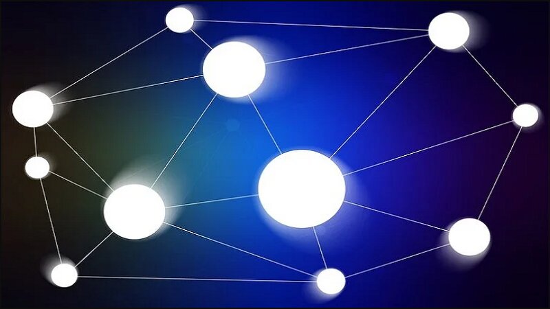 Abstract illustration of interconnected nodes symbolizing networks or IoT.